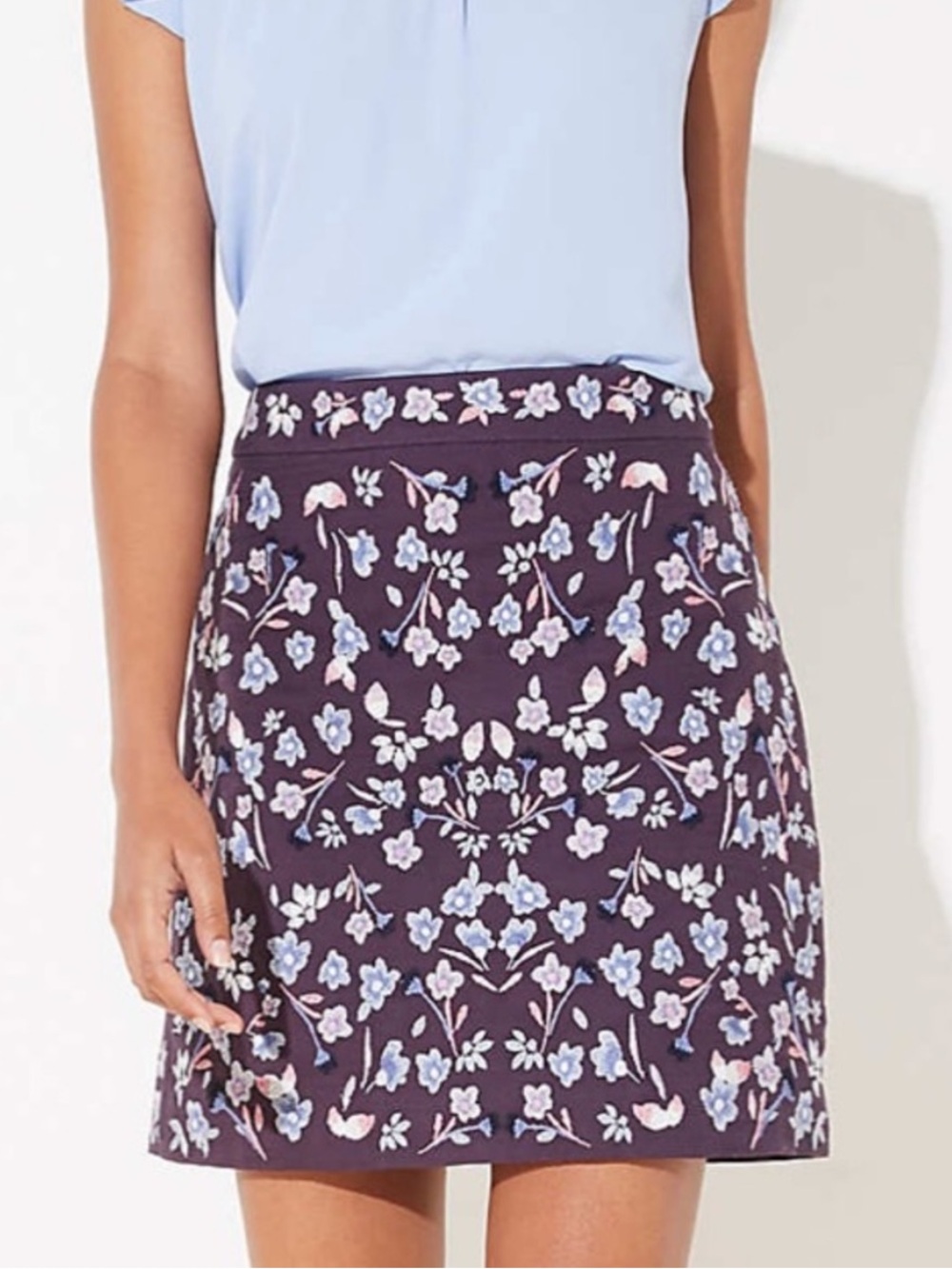 Embroidered loft skirt